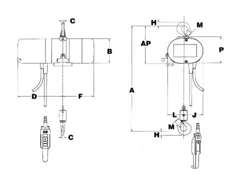 Lodestar 250kg Electric Chain Hoist